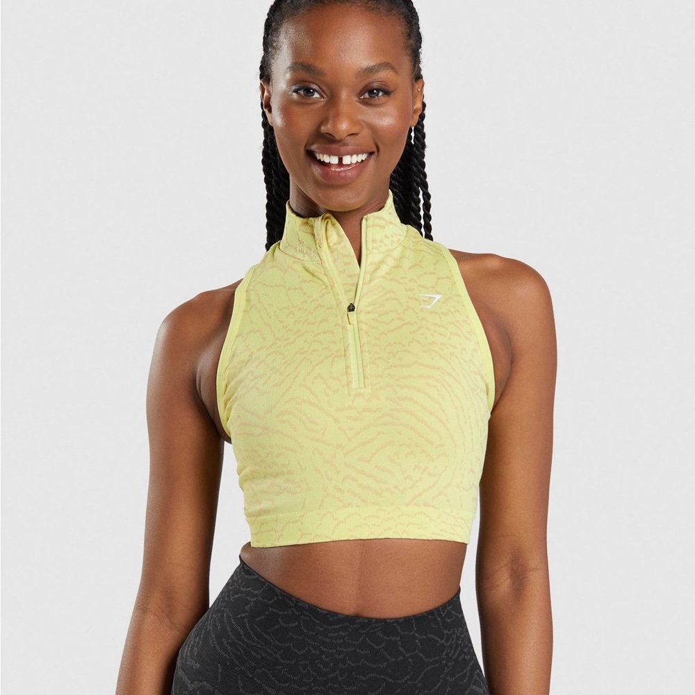 NWT GYMSHARK ADAPT ANIMAL SEAMLESS CROP 1/2 ZIP